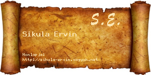 Sikula Ervin névjegykártya