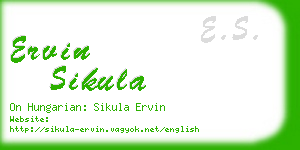 ervin sikula business card